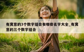 有寓意的 3 个数字组合有哪些名字大全_有寓意的三个数字组合