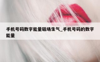 手机号码数字能量磁场生气_手机号码的数字能量