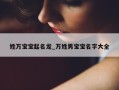 姓万宝宝起名龙_万姓男宝宝名字大全