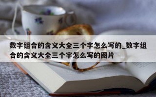 数字组合的含义大全三个字怎么写的_数字组合的含义大全三个字怎么写的图片