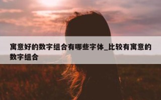 寓意好的数字组合有哪些字体_比较有寓意的数字组合