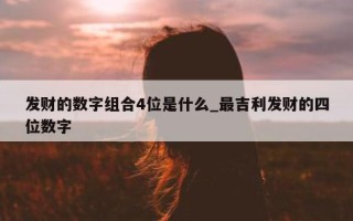 发财的数字组合 4 位是什么_最吉利发财的四位数字