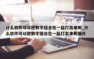 什么软件可以把数字组合在一起打出来呢_什么软件可以把数字组合在一起打出来呢图片