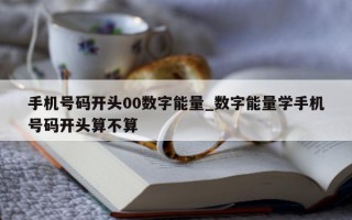 手机号码开头00数字能量_数字能量学手机号码开头算不算