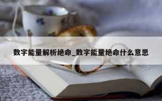 数字能量解析绝命_数字能量绝命什么意思