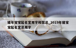 猪年宝宝起名宜用字和禁忌_2019 年猪宝宝起名宜忌用字