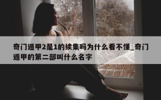 奇门遁甲 2 是 1 的续集吗为什么看不懂_奇门遁甲的第二部叫什么名字