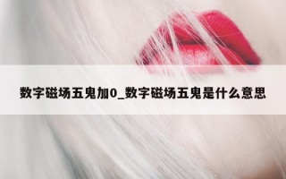 数字磁场五鬼加 0_数字磁场五鬼是什么意思