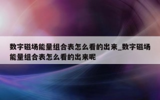 数字磁场能量组合表怎么看的出来_数字磁场能量组合表怎么看的出来呢