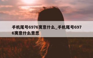 手机尾号 6976 寓意什么_手机尾号 6976 寓意什么意思