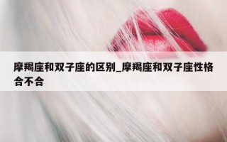 摩羯座和双子座的区别_摩羯座和双子座性格合不合