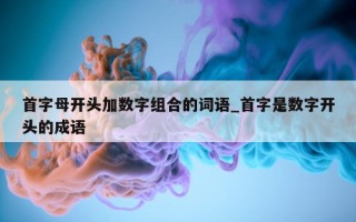 首字母开头加数字组合的词语_首字是数字开头的成语