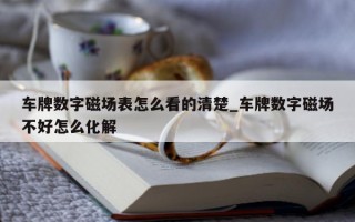 车牌数字磁场表怎么看的清楚_车牌数字磁场不好怎么化解