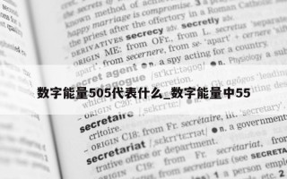 数字能量 505 代表什么_数字能量中 55