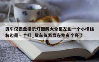 货车仪表盘指示灯图解大全集左边一个小横线右边是一个挂_货车仪表盘左侧有个亮了