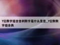 7位数字组合吉利数字是什么意思_7位数数字组合表