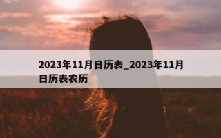 2023年11月日历表_2023年11月日历表农历