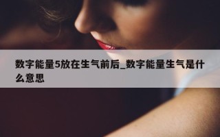 数字能量 5 放在生气前后_数字能量生气是什么意思