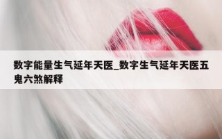 数字能量生气延年天医_数字生气延年天医五鬼六煞解释