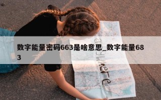 数字能量密码663是啥意思_数字能量683