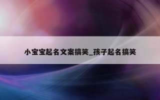 小宝宝起名文案搞笑_孩子起名搞笑