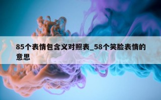 85个表情包含义对照表_58个笑脸表情的意思