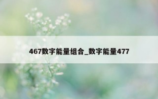 467 数字能量组合_数字能量 477