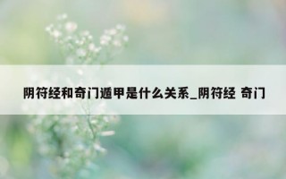 阴符经和奇门遁甲是什么关系_阴符经 奇门