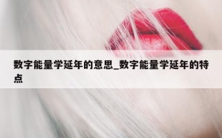 数字能量学延年的意思_数字能量学延年的特点