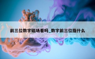 前三位数字磁场看吗_数字前三位指什么