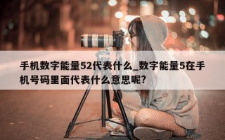 手机数字能量 52 代表什么_数字能量 5 在手机号码里面代表什么意思呢?