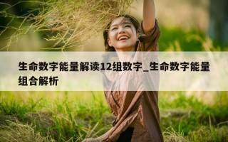 生命数字能量解读 12 组数字_生命数字能量组合解析