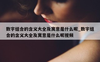 数字组合的含义大全及寓意是什么呢_数字组合的含义大全及寓意是什么呢视频