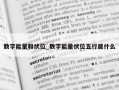 数字能量和伏位_数字能量伏位五行属什么