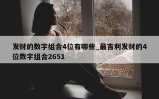 发财的数字组合 4 位有哪些_最吉利发财的 4 位数字组合 2651