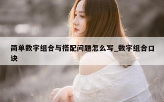 简单数字组合与搭配问题怎么写_数字组合口诀