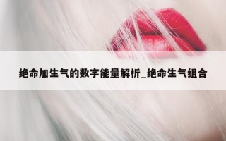 绝命加生气的数字能量解析_绝命生气组合