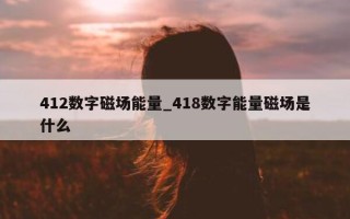 412 数字磁场能量_418 数字能量磁场是什么