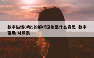 数字磁场0和5的解析区别是什么意思_数字磁场 对照表