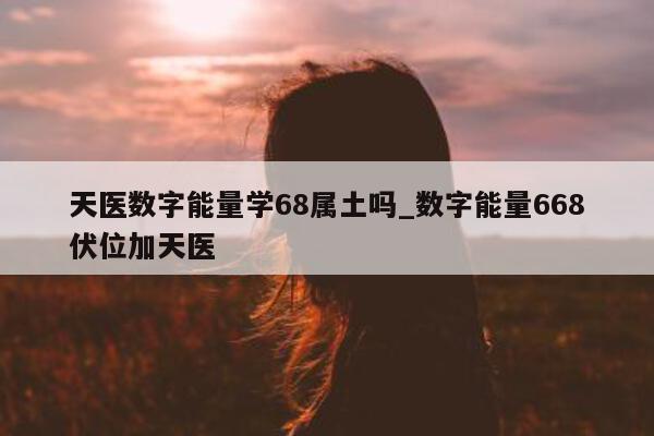 天医数字能量学 68 属土吗_数字能量 668 伏位加天医 - 第 1 张图片 - 新易生活风水网