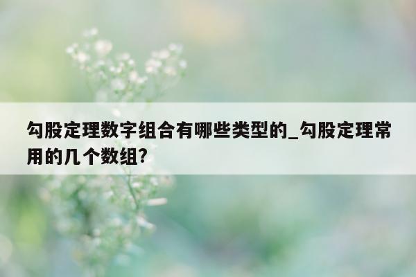 勾股定理数字组合有哪些类型的_勾股定理常用的几个数组?- 第 1 张图片 - 新易生活风水网