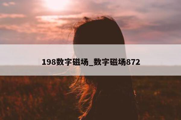 198 数字磁场_数字磁场 872- 第 1 张图片 - 新易生活风水网