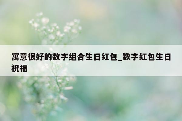 寓意很好的数字组合生日红包_数字红包生日祝福 - 第 1 张图片 - 新易生活风水网