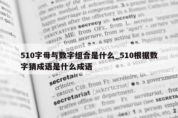 510 字母与数字组合是什么_510 根据数字猜成语是什么成语 - 第 1 张图片 - 新易生活风水网