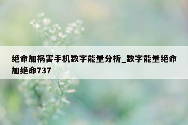 绝命加祸害手机数字能量分析_数字能量绝命加绝命 737- 第 1 张图片 - 新易生活风水网