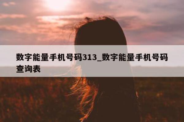 数字能量手机号码 313_数字能量手机号码查询表 - 第 1 张图片 - 新易生活风水网