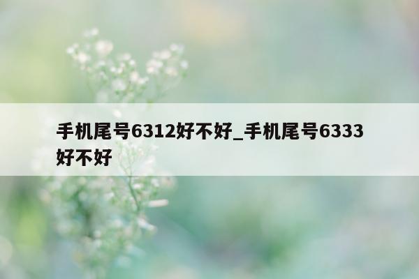 手机尾号 6312 好不好_手机尾号 6333 好不好 - 第 1 张图片 - 新易生活风水网