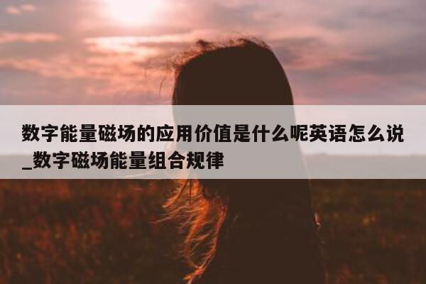 数字能量磁场的应用价值是什么呢英语怎么说_数字磁场能量组合规律 - 第 1 张图片 - 新易生活风水网