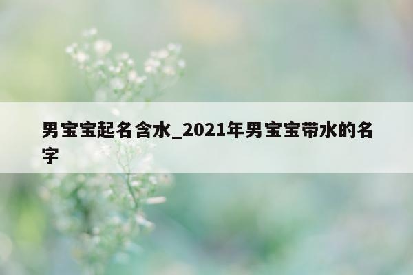 男宝宝起名含水_2021 年男宝宝带水的名字 - 第 1 张图片 - 新易生活风水网