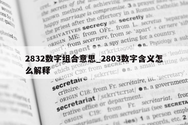 2832 数字组合意思_2803 数字含义怎么解释 - 第 1 张图片 - 新易生活风水网